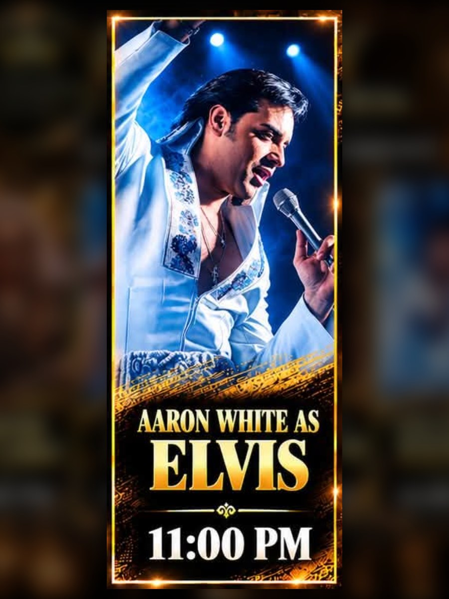 Aaron White as Elvis at St Eugen's, San Eugenio — Tenerife event poster