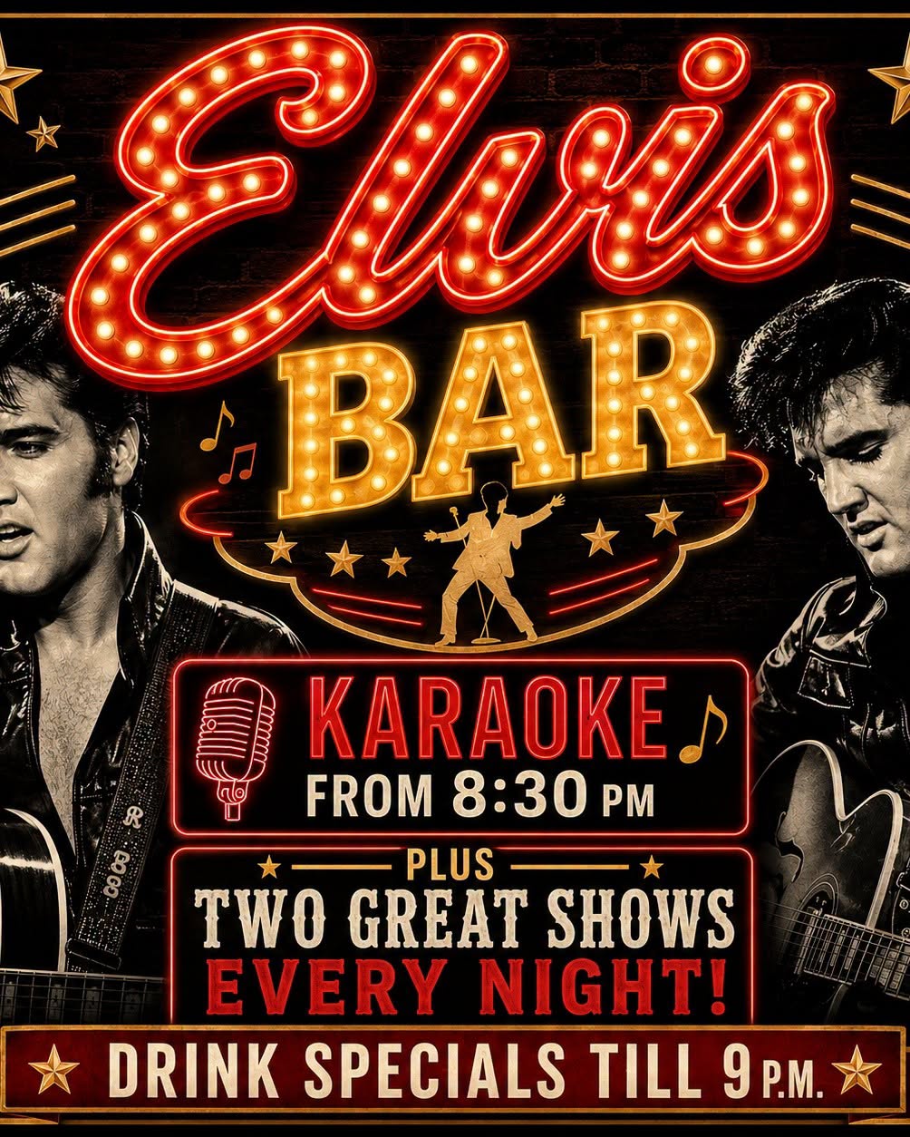 Karaoke with Shaun Carling en Elvis Bar Tenerife, Tenerife: cartel del evento en Tenerife