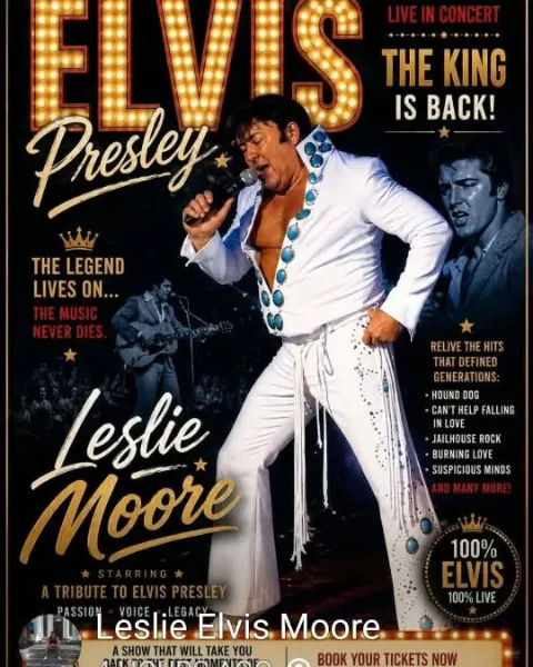 Leslie Elvis Moore en Elvis Bar, Torviscas: cartel del evento en Tenerife