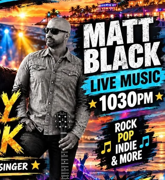 Matt Black im The Garrison Public House, Playa de las Américas – Veranstaltungsplakat Teneriffa