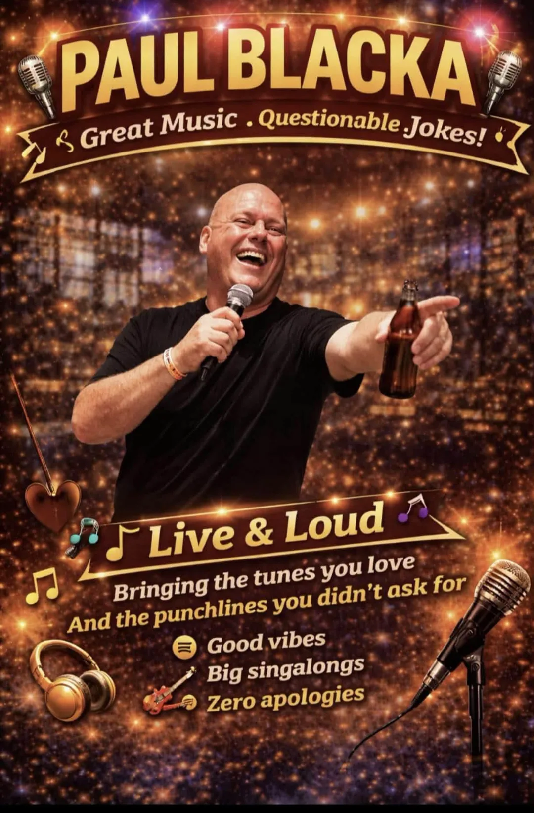 Paul Blacka im The News Cafe Tenerife, Tenerife – Veranstaltungsplakat Teneriffa