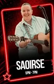 Saoirse en Mustang Sally's Tenerife, Fañabé: cartel del evento en Tenerife