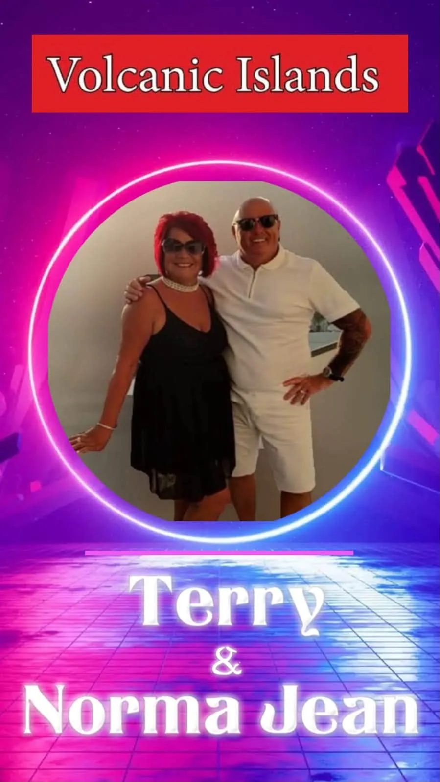 Terry & Norma en Volcanic Island, Golf del Sur: cartel del evento en Tenerife