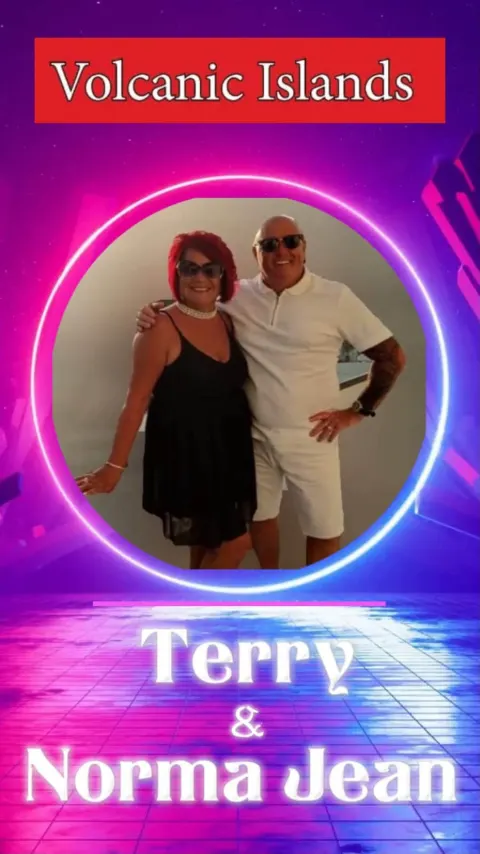 Terry & Norma en Volcanic Island, Golf del Sur: cartel del evento en Tenerife