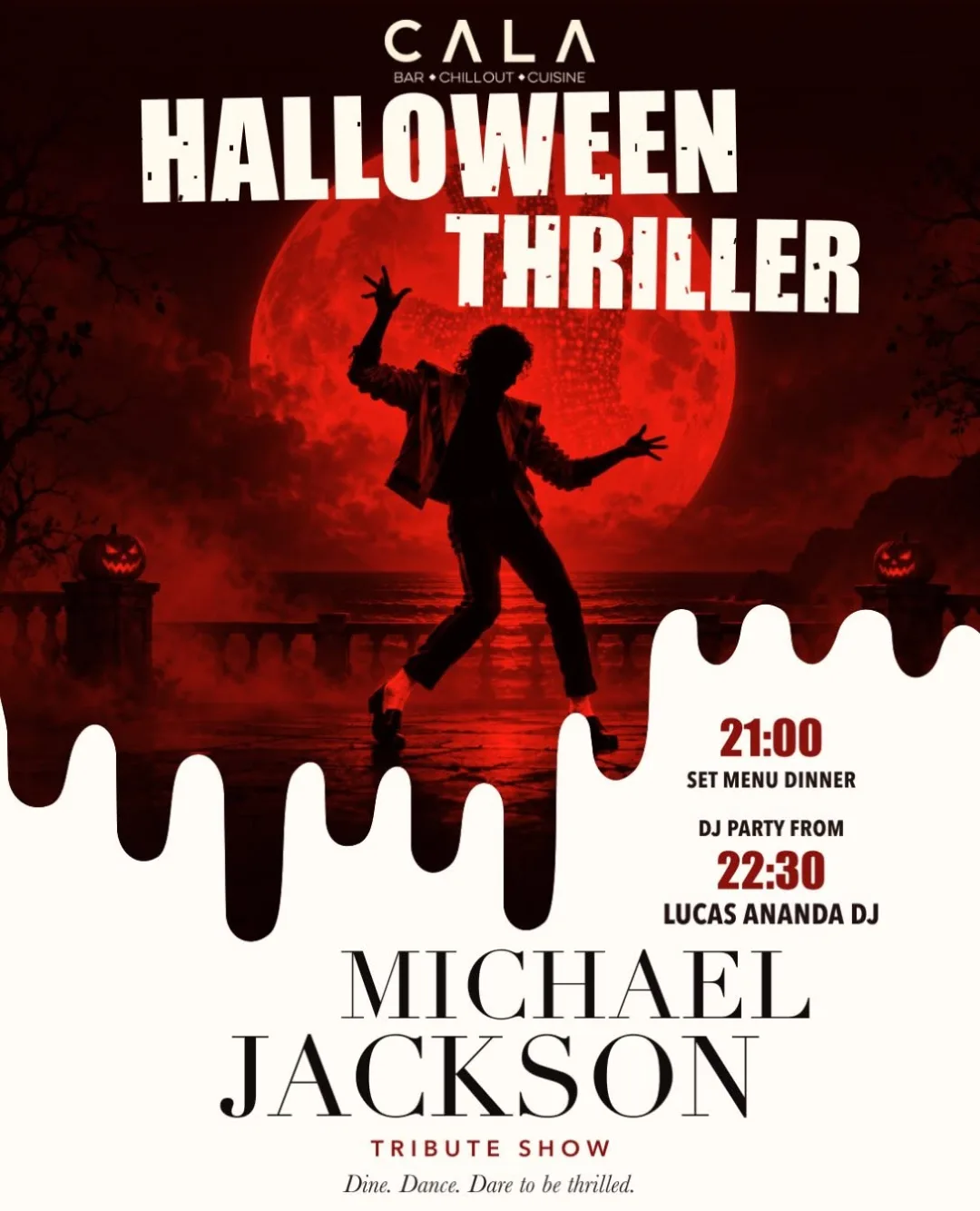 Halloween Thriller – Michael Jackson Tribute Show en CALA Tenerife, Torviscas: cartel del evento en Tenerife