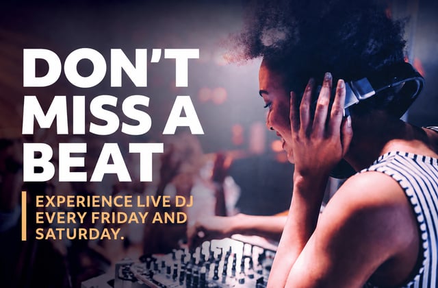 Live DJ every Friday and Saturday night im Hard Rock Cafe Tenerife, Playa de las Américas – Veranstaltungsplakat Teneriffa