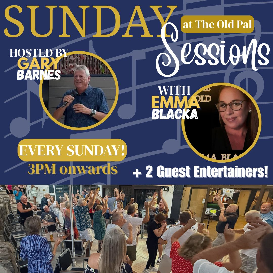 Sunday Sessions im The Old Pal Bar, Costa Adeje – Veranstaltungsplakat Teneriffa