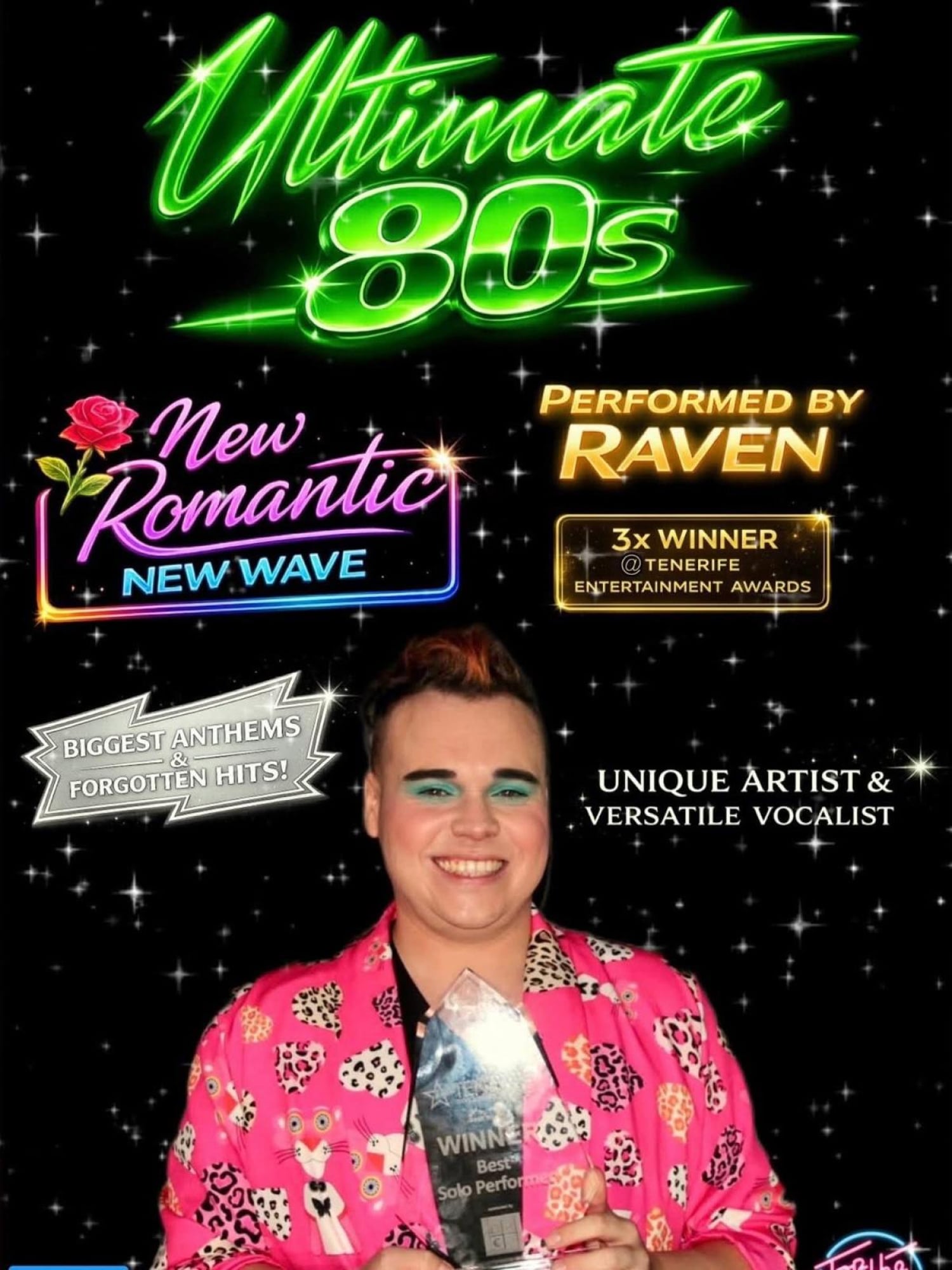 Raven - Electric Dreams 80s hits en The Moonlight Bar, Costa Adeje: cartel del evento en Tenerife