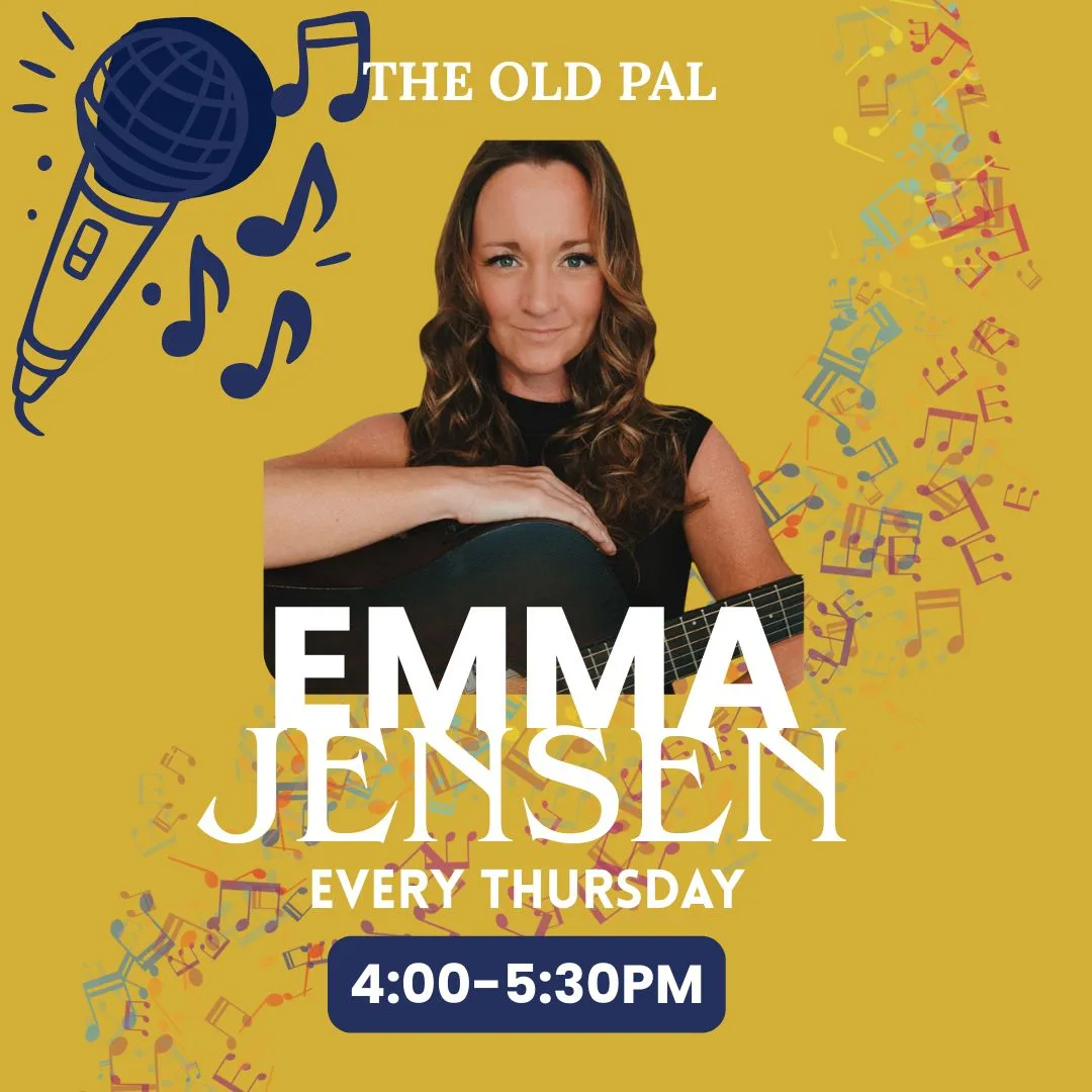 Emma Jensen en The Old Pal Bar, Costa Adeje: cartel del evento en Tenerife