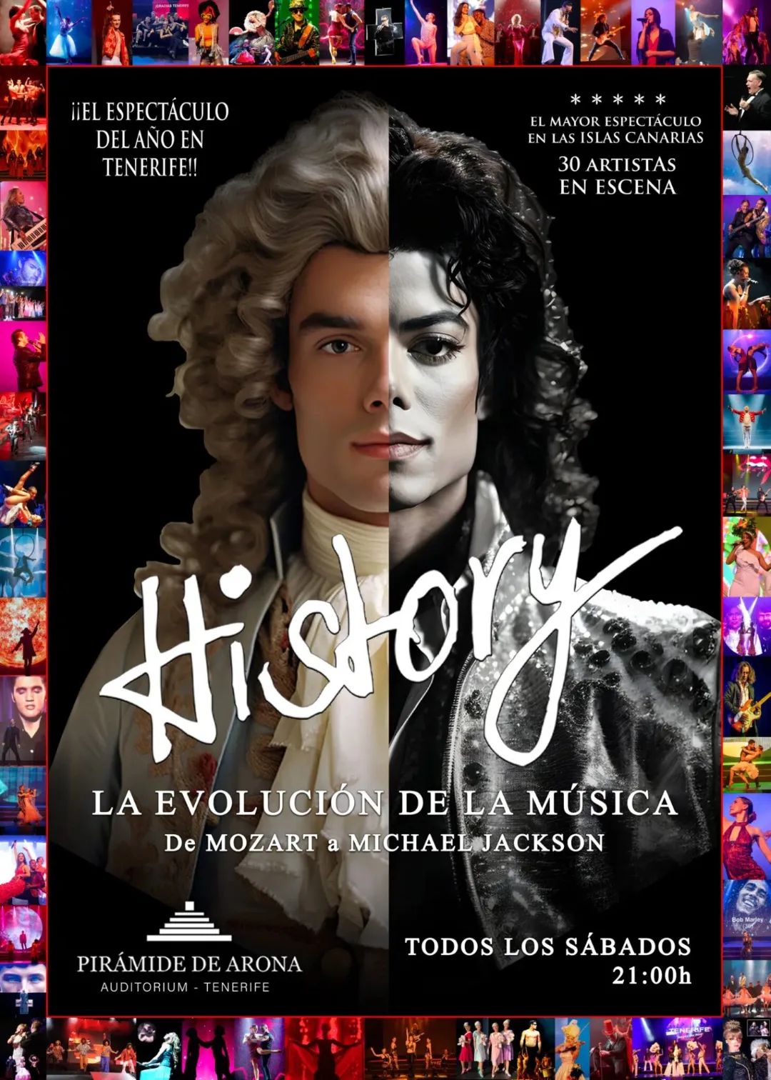 History – The Evolution of Music: From Mozart to Michael Jackson à HISTORY - The Evolution of Music, Playa de las Américas – affiche d'événement à Tenerife