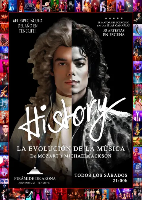 History – The Evolution of Music: From Mozart to Michael Jackson à HISTORY - The Evolution of Music, Playa de las Américas – affiche d'événement à Tenerife